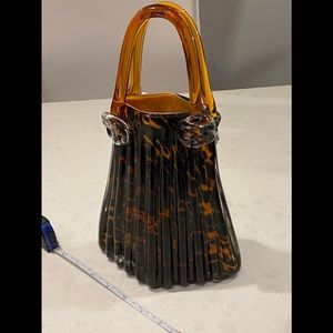 Glass decorative purse